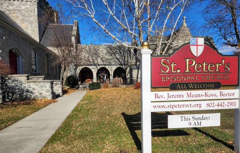 Image of sign in front of St. Peters Church