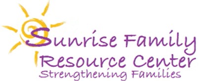 Sun with words sunrise family resource center