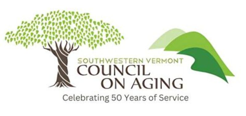Tree and mountains and words SW vt council on aging celebrating 50 years of service